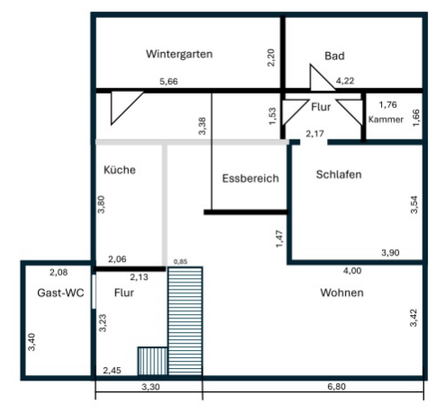 17391 Stolpe Reihenhaus - Grundriss Erdgeschoss